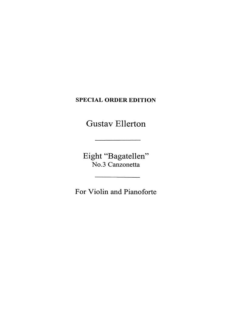 Canzonetta For Violin And Piano Op.18 No.3